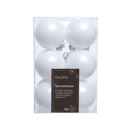 Palline di natale in plastica 6cm (12 pezzi)