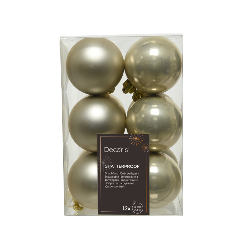 Palline di natale in plastica 6cm (12 pezzi)