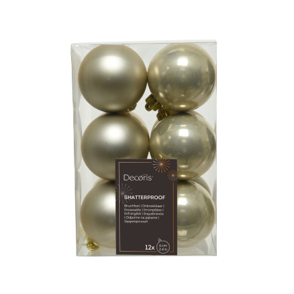 Palline di natale in plastica 6cm (12 pezzi)