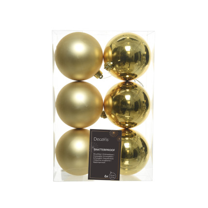 Palline per Albero di Natale oro 8cm (6 pezzi) Palline per Albero di Natale oro 8cm (6 pezzi)