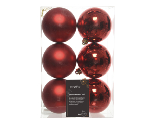Palline per Albero di Natale rosso 8cm (6 pezzi) Palline per Albero di Natale rosso 8cm (6 pezzi)