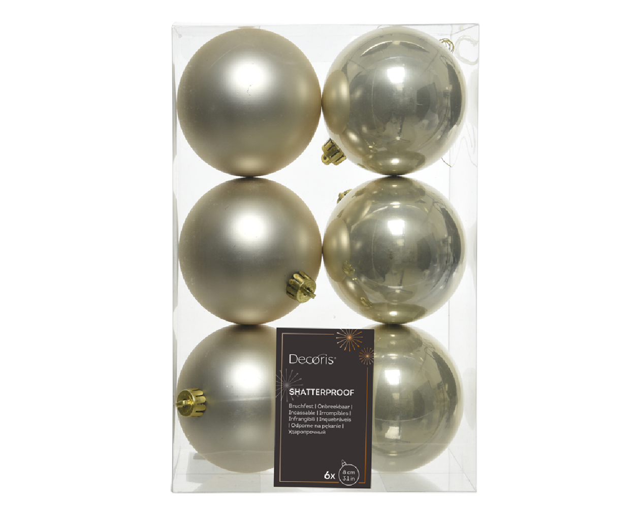 Palline per Albero di Natale 8cm (6 pezzi)