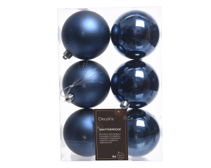 Palline per Albero di Natale blu 8cm (6 pezzi) Palline per Albero di Natale blu 8cm (6 pezzi)