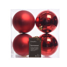 Sfere natalizie colorate 10cm (4 pezzi) Sfere natalizie colorate 10cm (4 pezzi)