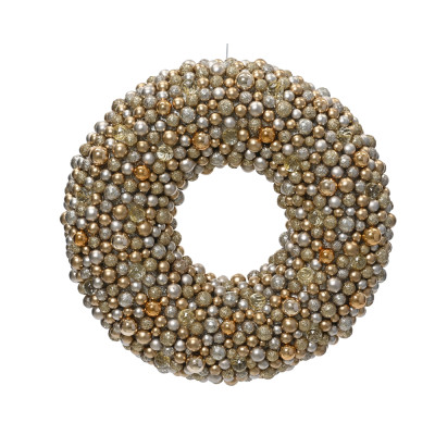 Corona di sfere natalizie oro 50cm