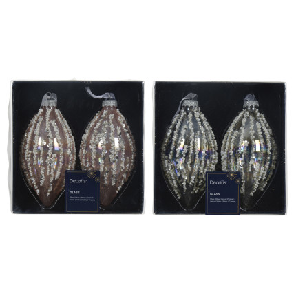 Pendenti in vetro con perline (2 pezzi) Pendenti in vetro con perline (2 pezzi)