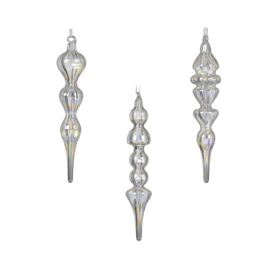 Ornamento in vetro trasparente 18cm