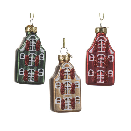 Casetta in vetro pendente 7cm Casetta in vetro pendente 7cm