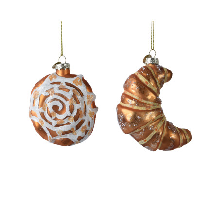 Brioche in vetro pendente 11cm Brioche in vetro pendente 11cm