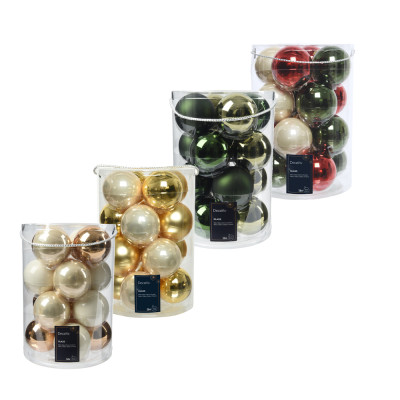 Sfere natalizie in vetro 8cm (16 pezzi)