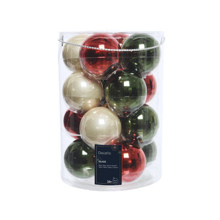 Sfere natalizie in vetro 8cm (16 pezzi)