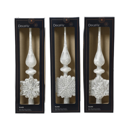 Puntale vetro con fiocco di neve Puntale vetro con fiocco di neve