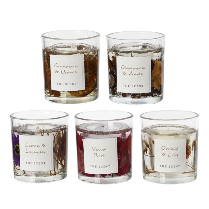 Vasetto con candela fiori secchi