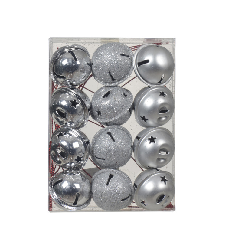 Sonagli natalizi in ferro argento (12 pezzi)