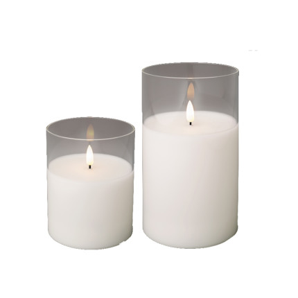 Candela led con vasetto trasparente