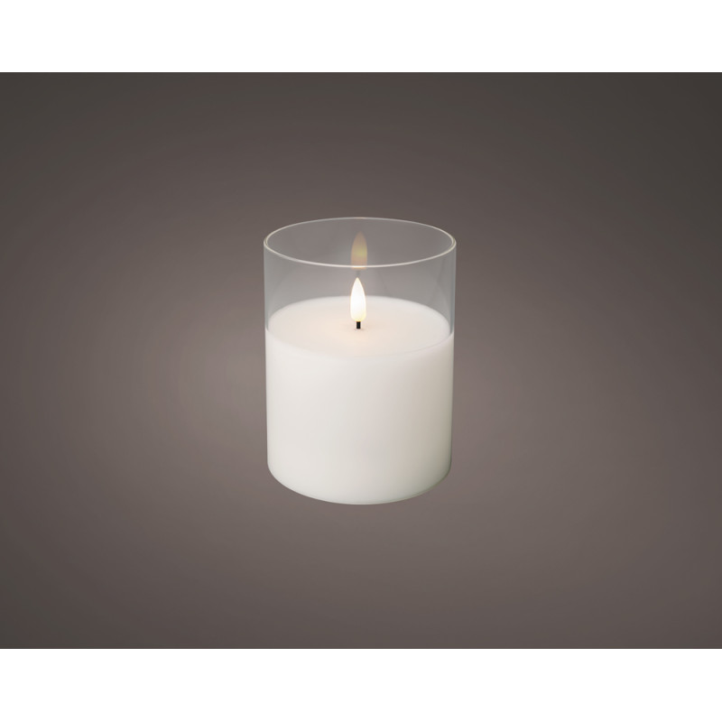 Candela led con vasetto trasparente