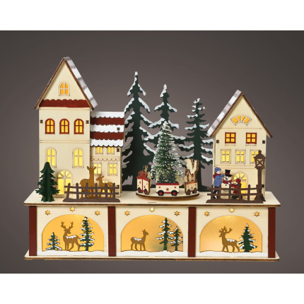 Paese natalizio led in legno Paese natalizio led in legno