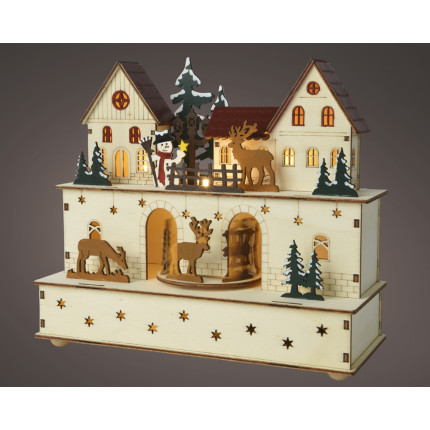 Scenario natalizio led in legno Scenario natalizio led in legno