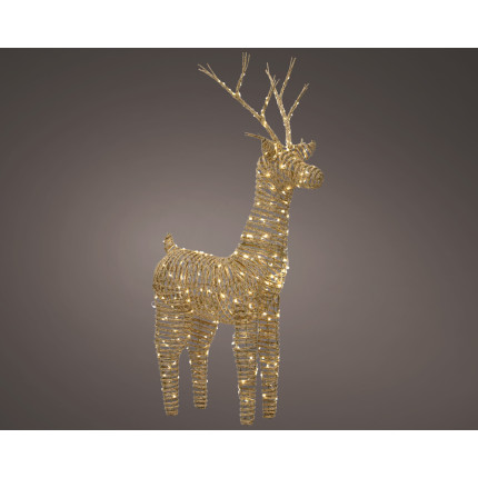 Renna luminosa effetto vimini 104cm per esterno Renna luminosa effetto vimini 104cm per esterno