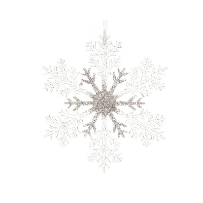 Fiocco di neve glitterato pendente 32cm