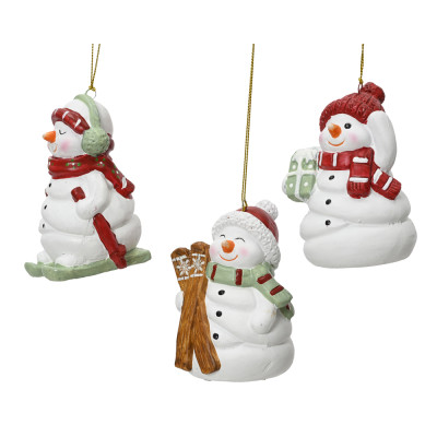 Snowman in terracotta pendente