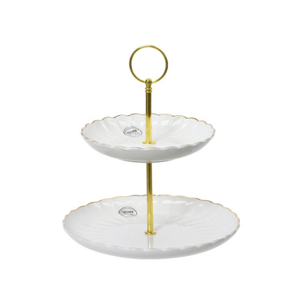 Alzata 2 piani in porcellana Alzata 2 piani in porcellana