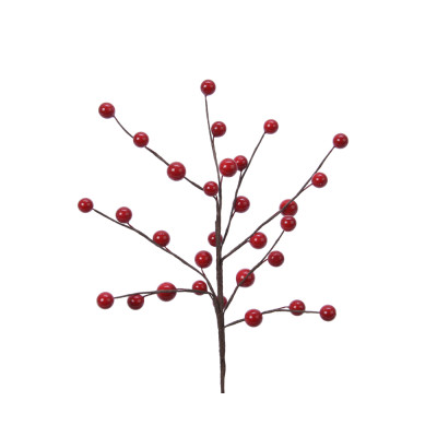 Pick bacche decorative rosse 26cm 2