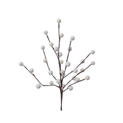 Pick bacche decorative bianche 26cm 2