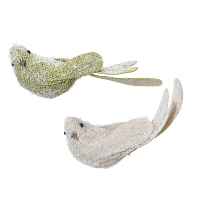Uccellino snow glitterato