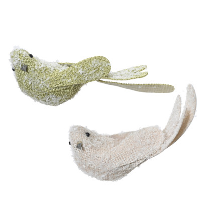 Uccellino snow glitterato