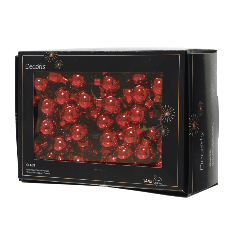 Palline in vetro lucide con filo ferro 2cm (144 pezzi)