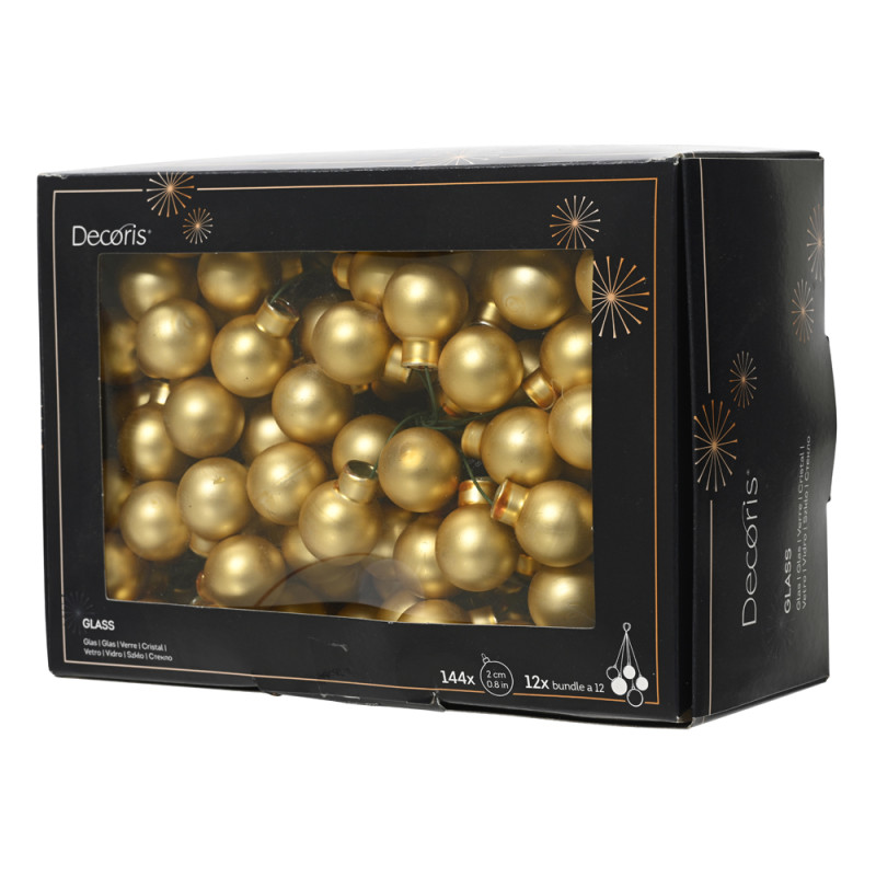 Palline in vetro matt con filo ferro 2cm (144 pezzi)