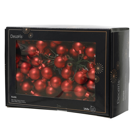 Palline in vetro matt con filo ferro 2cm (144 pezzi)