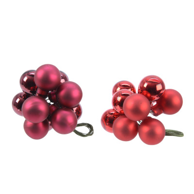 Pick sfere in vetro rosse 2cm (10 pezzi)