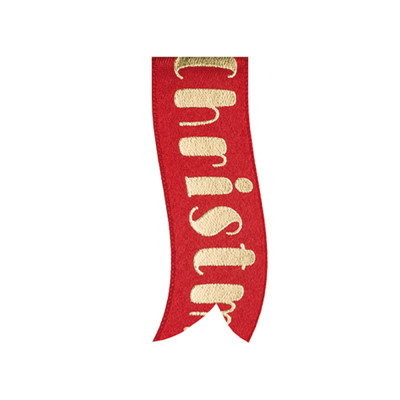 Nastro raso Merry Christmas rosso 2