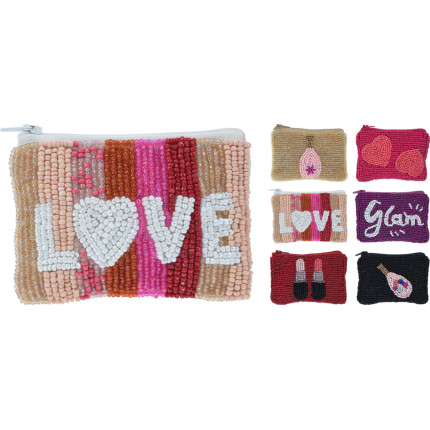 Porta monete con perline