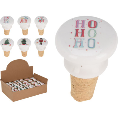 Tappo natalizio per bottiglia in ceramica