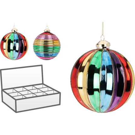 Sfera in vetro multicolor 12cm