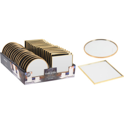 Piatto specchio con bordo oro 10cm