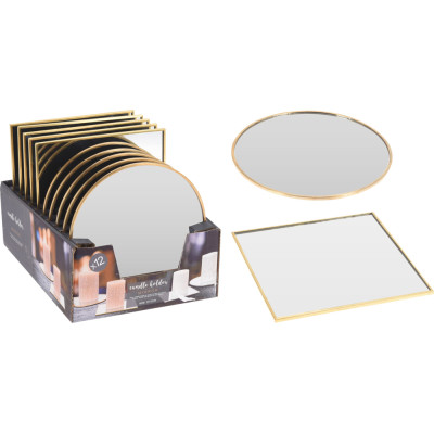 Piatto specchio con bordo oro 15cm