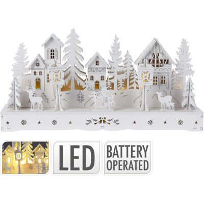 Paesaggio in legno con led