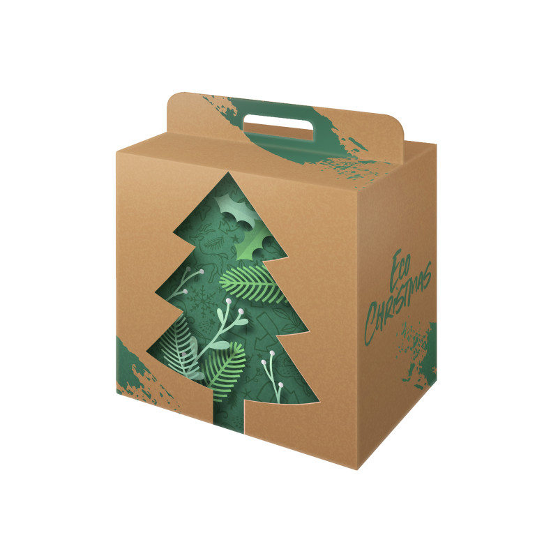 Scatola Porta Panettone e Bottiglia Eco Xmas