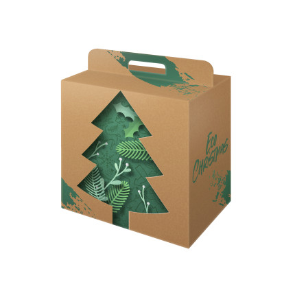 Scatola Porta Panettone e Bottiglia Eco Xmas Scatola Porta Panettone e Bottiglia Eco Xmas