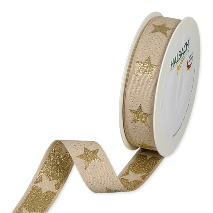 Nastro in tessuto con stelle oro Nastro in tessuto con stelle oro