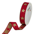 Nastro tessuto stelle oro