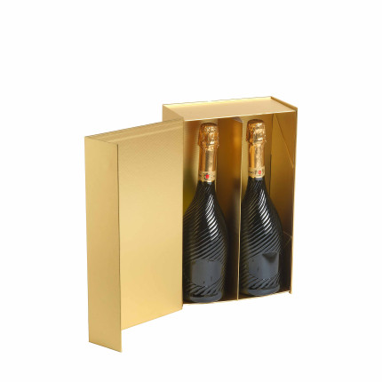 Scatola Gold con calamita per due bottiglie