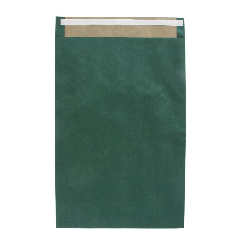 Buste in carta con patella adesiva verde