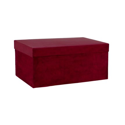Scatola rettangolare in velluto bordeaux