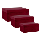 Scatola rettangolare in velluto bordeaux