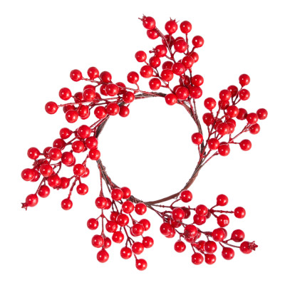 Coroncina con bacche rosse 28cm